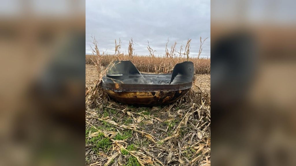 11-foot piece of suspected space debris found in eastern Minnesota cornfield — WCCO / CBS Minnesota, Roseville Community news