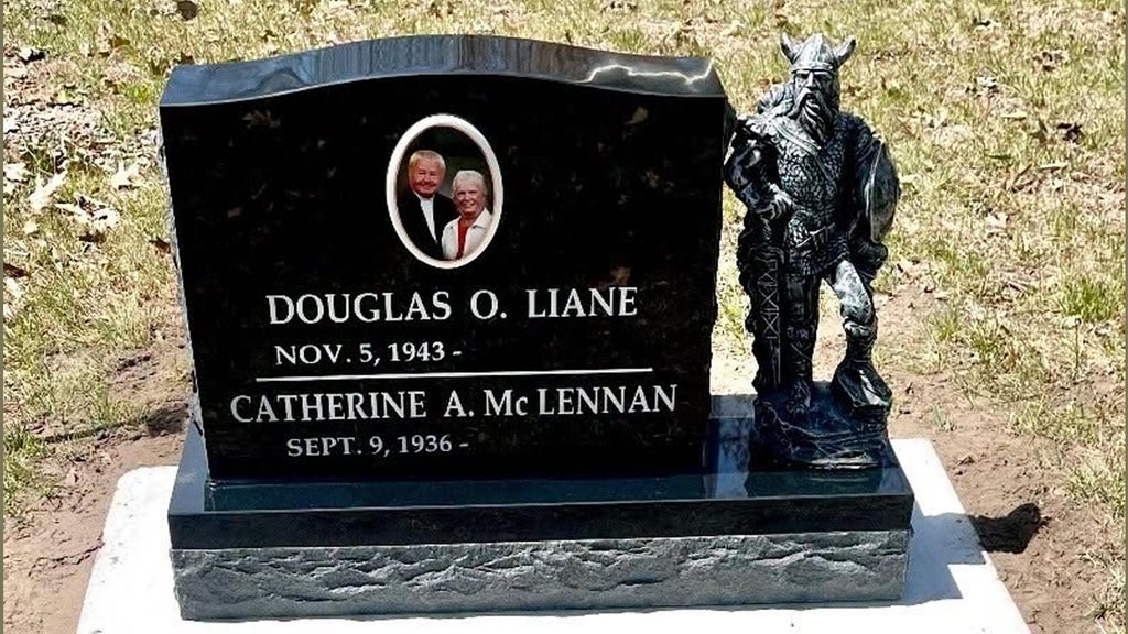 Viking statue stolen from gravestone in cemetery on Lac Mille Lacs, sheriff says — WCCO / CBS Minnesota, Roseville Community news