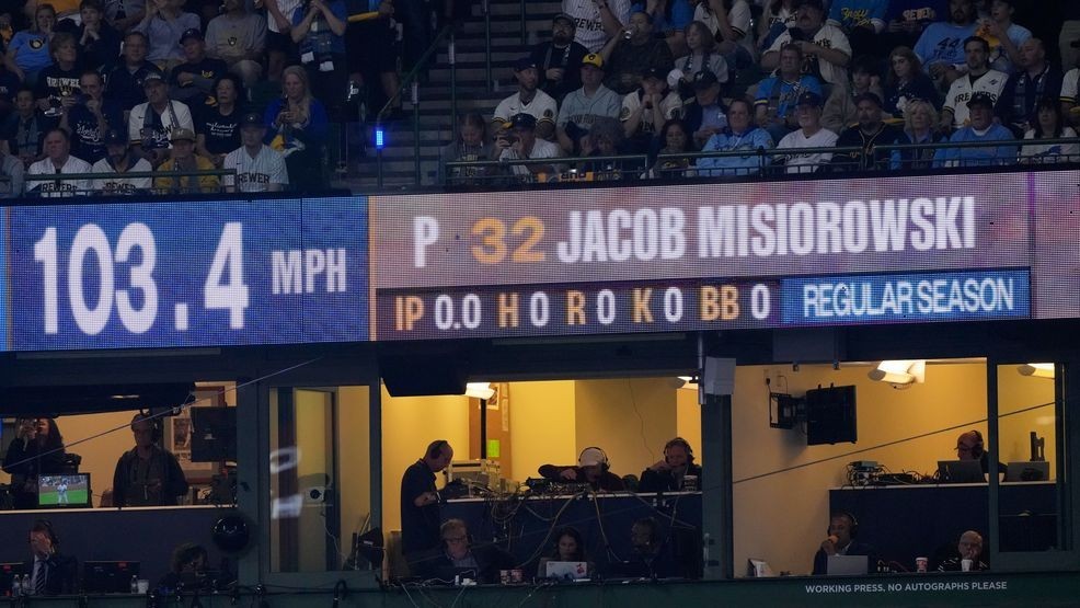 Brewers' Jacob Misiorowski sets World Series velocity record on his first pitch — Fox 11 Green Bay Sports, Roseville Sports news